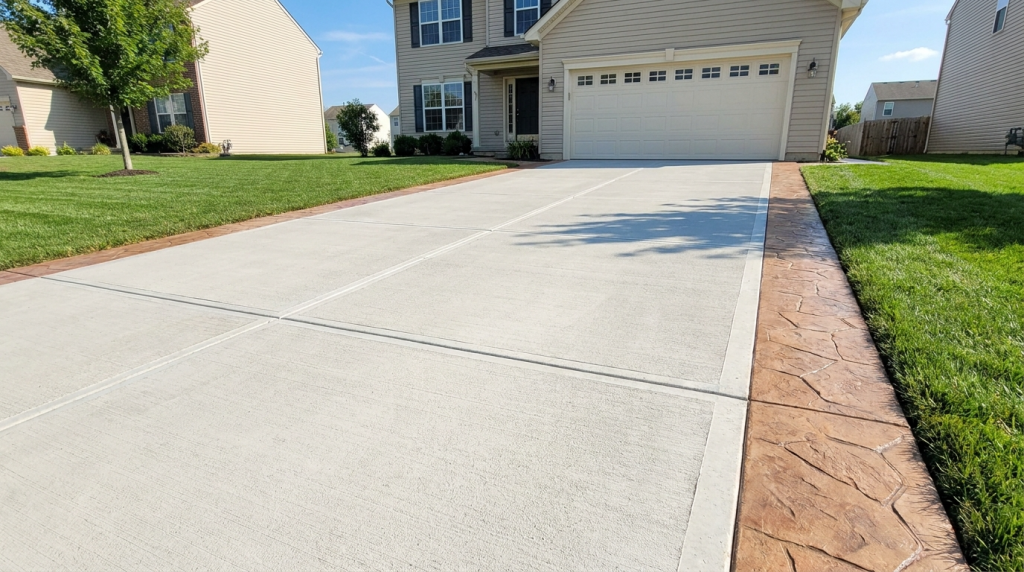 concrete driveway done by a contractor in Dayton, Ohio
